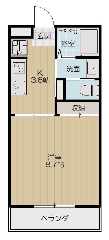JENKS VILLA(1K/2階)の間取り写真