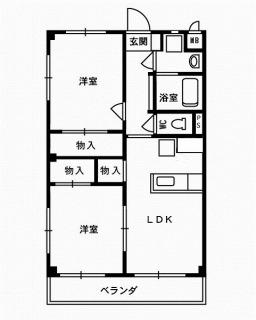 コーポ リアン(2LDK/3階)の間取り写真