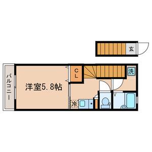 エクセルリフレ(1K/2階)の間取り写真