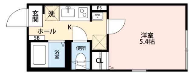 グランクオール久が原(1K/4階)の間取り写真