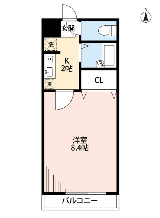 ロイヤルパレス神明町(1K/8階)の間取り写真