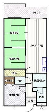 リバージュI(3LDK/11階)の間取り写真