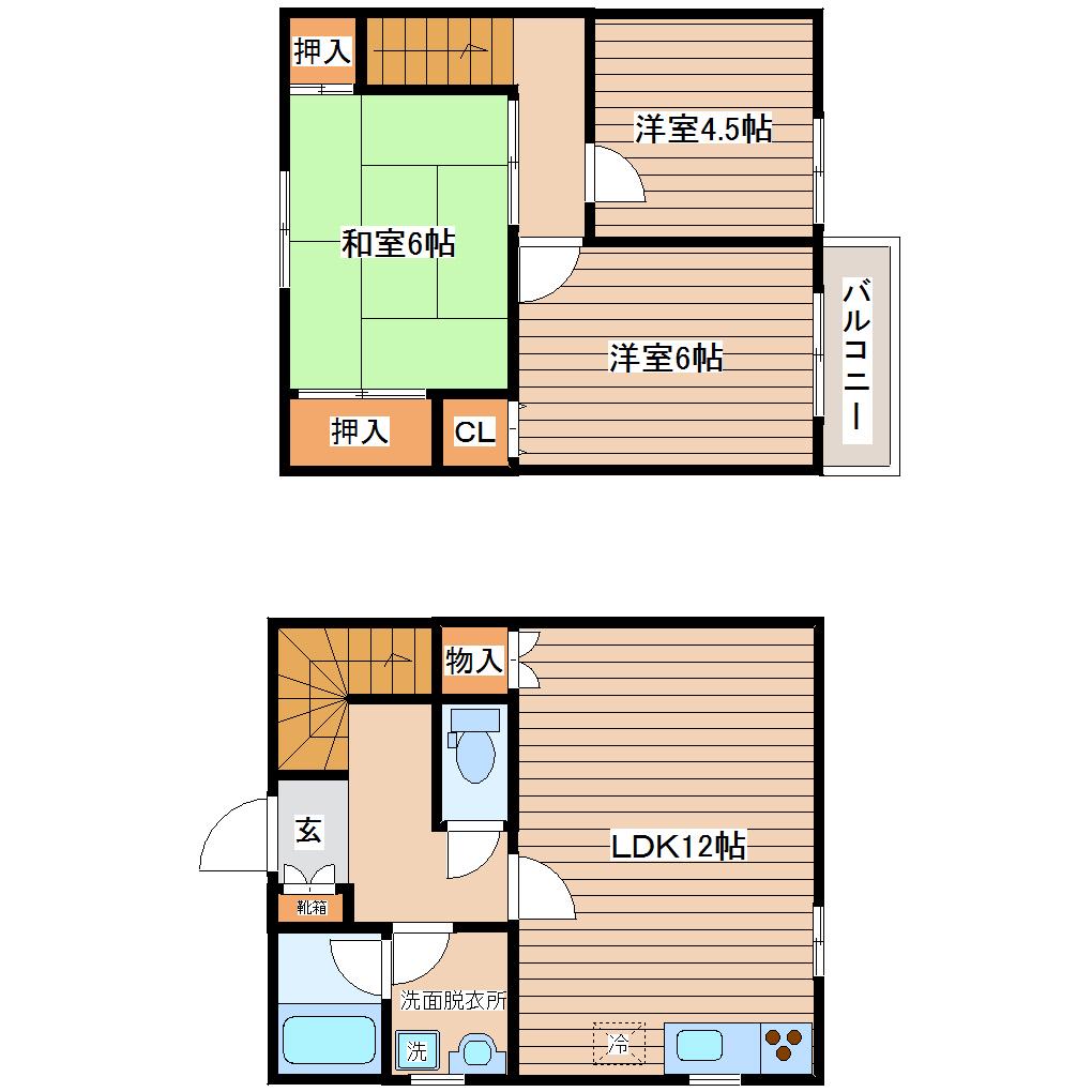 フレグランスヒルズ旭ヶ丘南(3LDK/1階)の間取り写真
