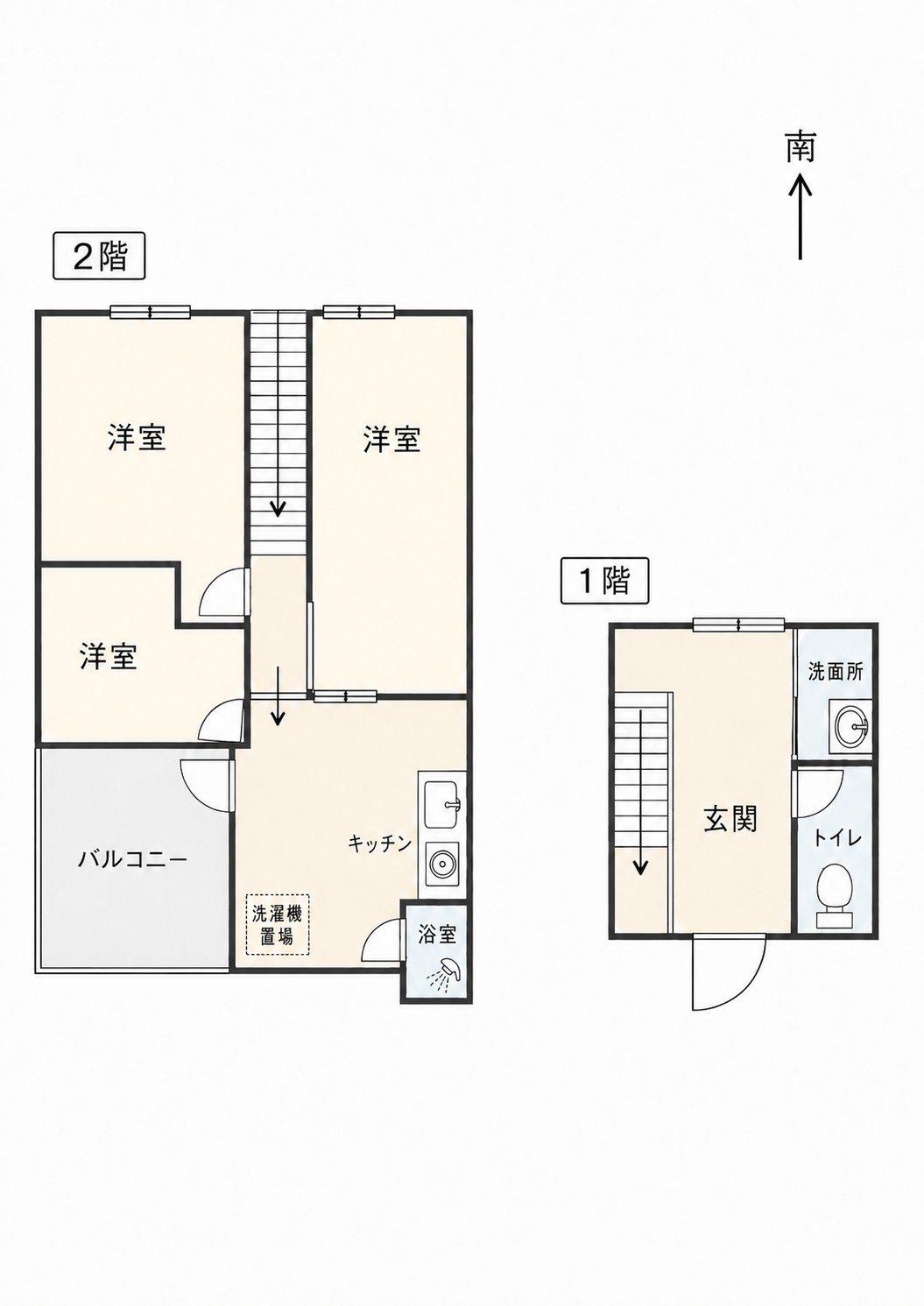 長橋ハイツ3階(3LDK/3階)の間取り写真