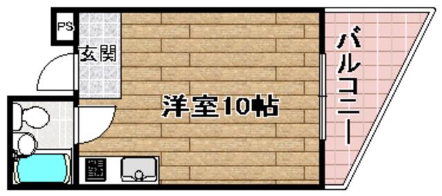アンフィニィ富田(1K/2階)の間取り写真