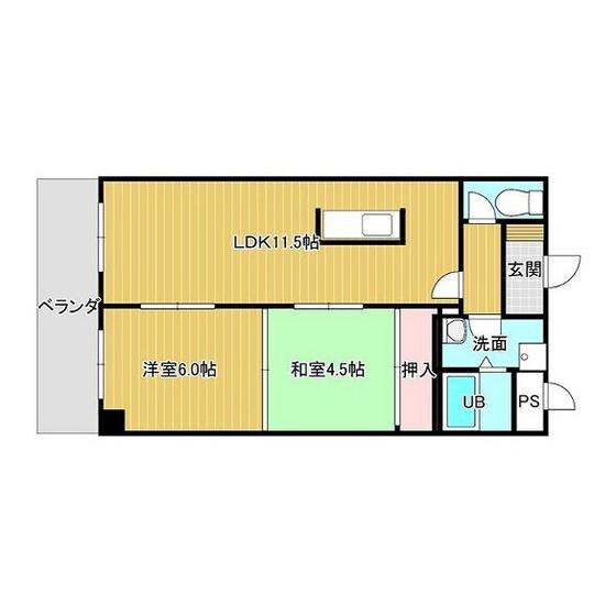 アクトピアTOYAMA(2LDK/5階)の間取り写真