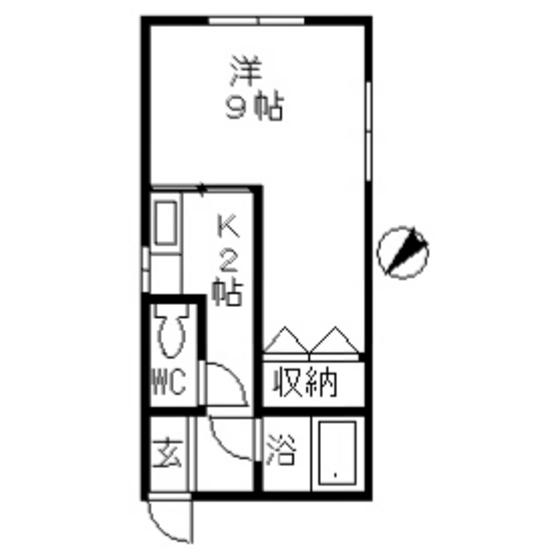 森マンション(1K/2階)の間取り写真