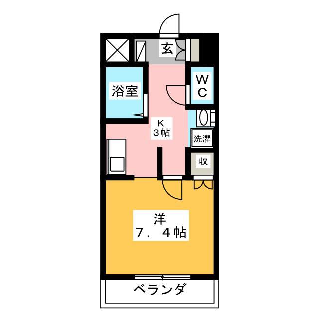 COZY COURT 下池川(1K/4階)の間取り写真