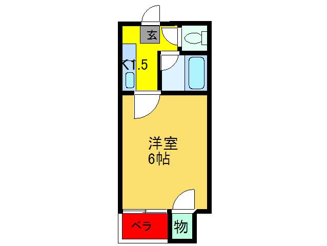 ブルーメイトハイツA棟(1K/5階)の間取り写真