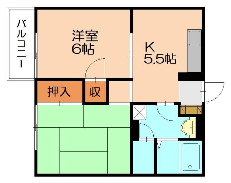 アトラン田原I(2DK/2階)の間取り写真