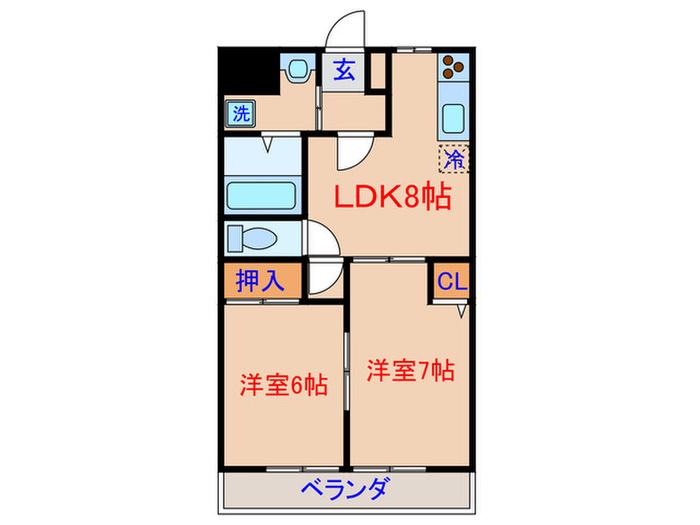 コンフォートN(2LDK/3階)の間取り写真