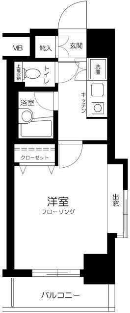 パークサイド九段(1K/3階)の間取り写真