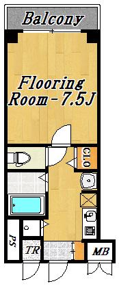 FOREST COURT イースト(1K/3階)の間取り写真