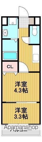 FLAT BAYCREST(2K/2階)の間取り写真