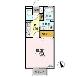 ルーチェ錦 A棟(1K/2階)の間取り写真