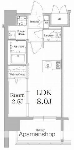 エンクレスト大手門GLOW(1LDK/5階)の間取り写真