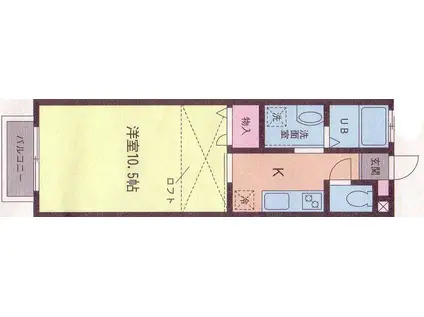 メゾン桜木町II(1K/1階)の間取り写真