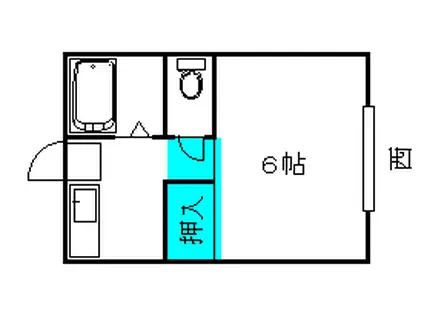 長久ハイツA(1K/1階)の間取り写真