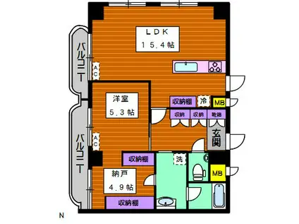 メゾンドシェリオ(1SLDK/3階)の間取り写真