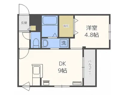 NINA(1LDK/4階)の間取り写真