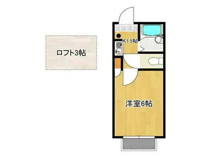 サントノウレ古府中(1K/1階)の間取り写真