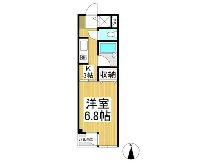 ベルメゾン辰巳(1K/1階)の間取り写真