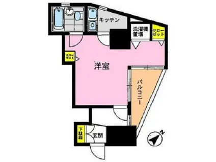 ワコーレ三ツ沢公園2(1K/4階)の間取り写真