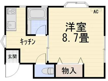 ヴェルネ(1K/2階)の間取り写真
