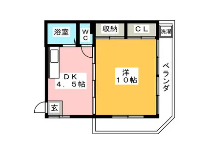 坂井ビル(1DK/4階)の間取り写真