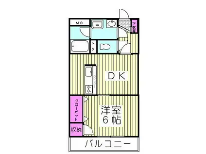 グリーンシャトーハマダII(1DK/3階)の間取り写真