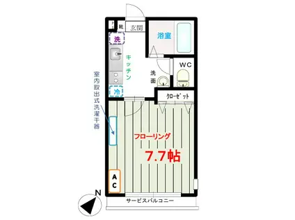 カサレス吉祥寺(1K/2階)の間取り写真