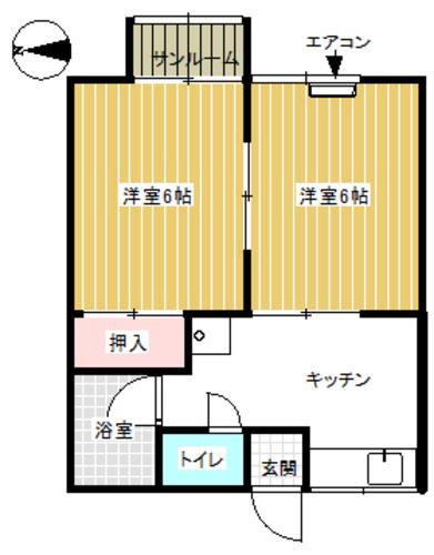 サンハイツ太田(2DK/2階)の間取り写真