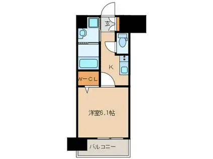 エンクレスト大手門GLOW(1K/2階)の間取り写真