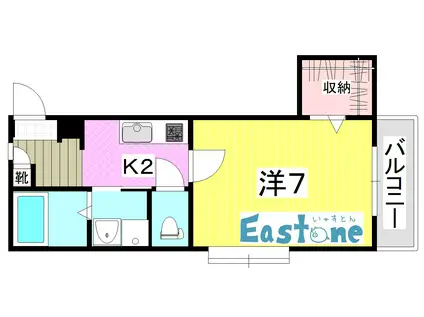 PUKETTI(1K/2階)の間取り写真