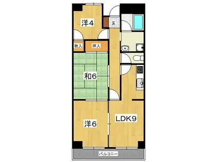 ケー・アールプラザ(3LDK/2階)の間取り写真