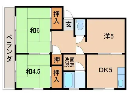 中井マンション(3DK/4階)の間取り写真