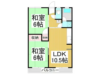 おねやま団地悠久台(2LDK/4階)の間取り写真