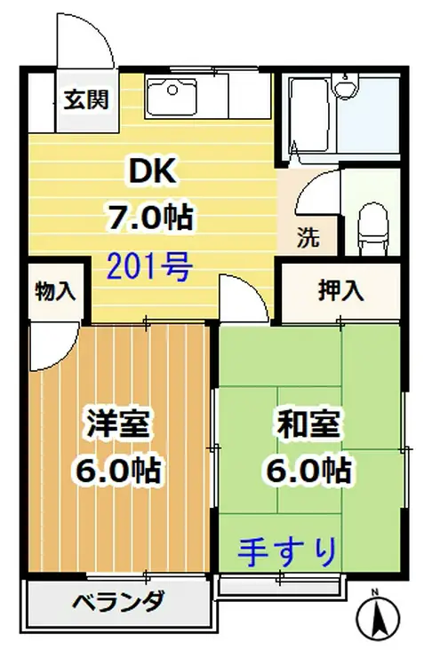 ビラ秀芳III 2階階 間取り