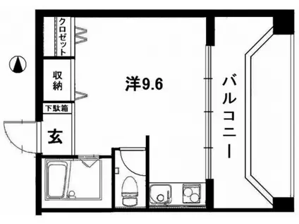 井原ビル(ワンルーム/5階)の間取り写真