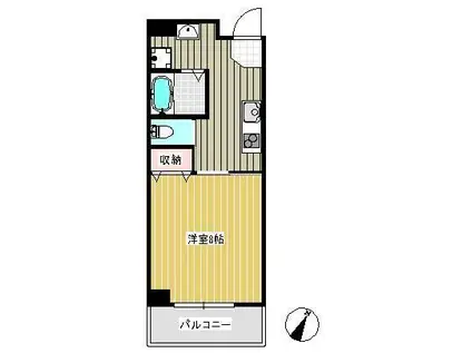 あおぞらマンション(1K/8階)の間取り写真