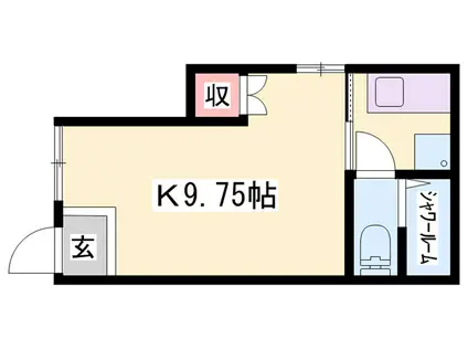 KUGOハイツII(1K/1階)の間取り写真
