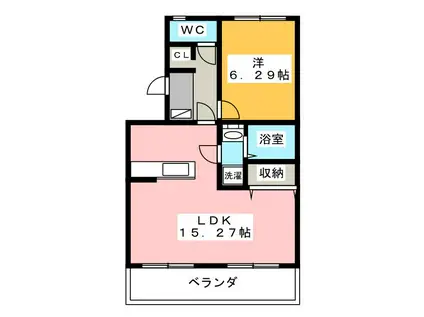 マンション大丸(1LDK/3階)の間取り写真