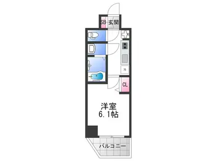 プレサンス天王寺勝山(1K/11階)の間取り写真