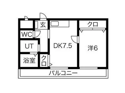 柴昭ビルエスパシオ(1DK/3階)の間取り写真