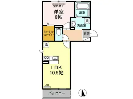 ライフステージツマップ(1LDK/2階)の間取り写真