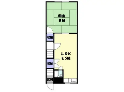 仁宮ビル3(1LDK/2階)の間取り写真