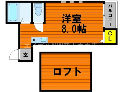 ワールドビレッジLIKU(ワンルーム/2階)の間取り写真