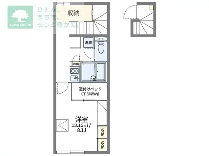 レオパレスサンリーブIII(1K/2階)の間取り写真