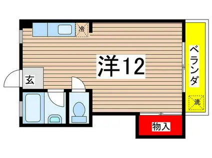 SPACE YOU(ワンルーム/3階)の間取り写真