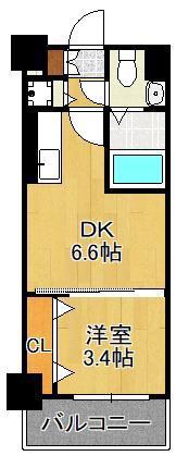 NO.71オリエントトラストタワー(1DK/26階)の間取り写真
